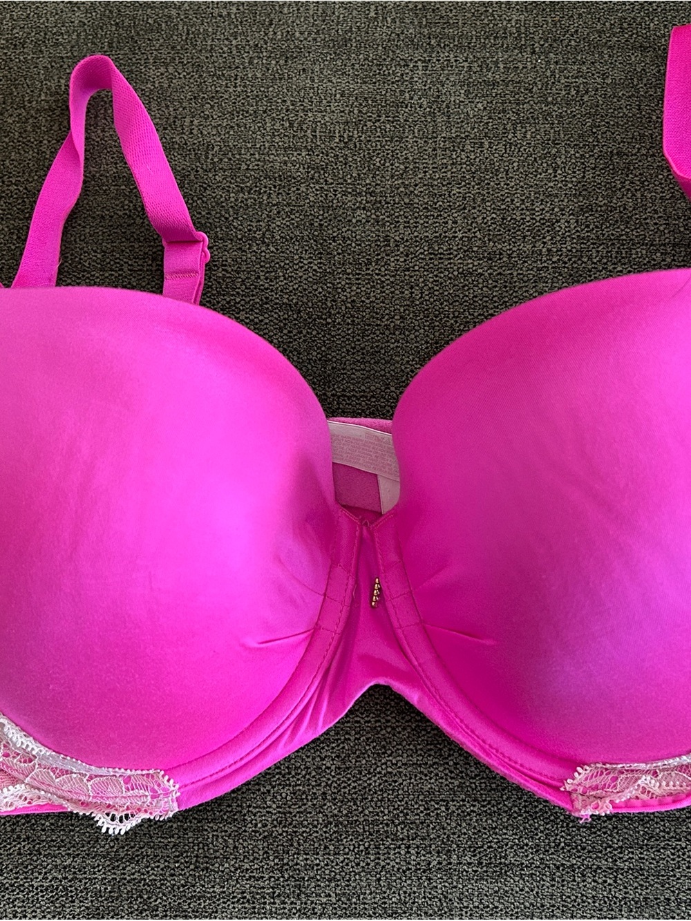 Victoria's Secret Hot Pink Lace-Trim Push-Up Bra